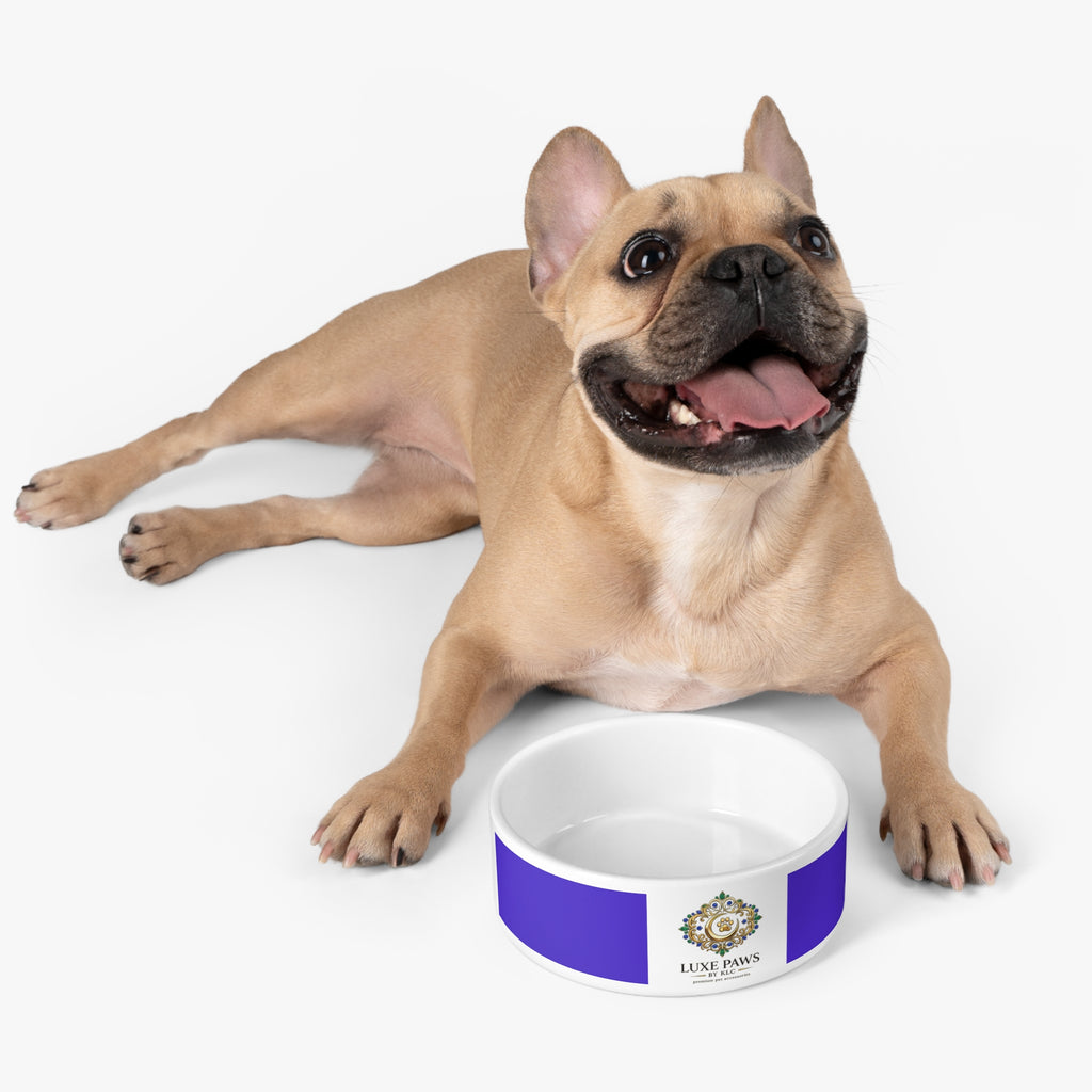 Luxe Paws Ceramic Pet Bowl — Elegant Royal Blue Dog & Cat Dish