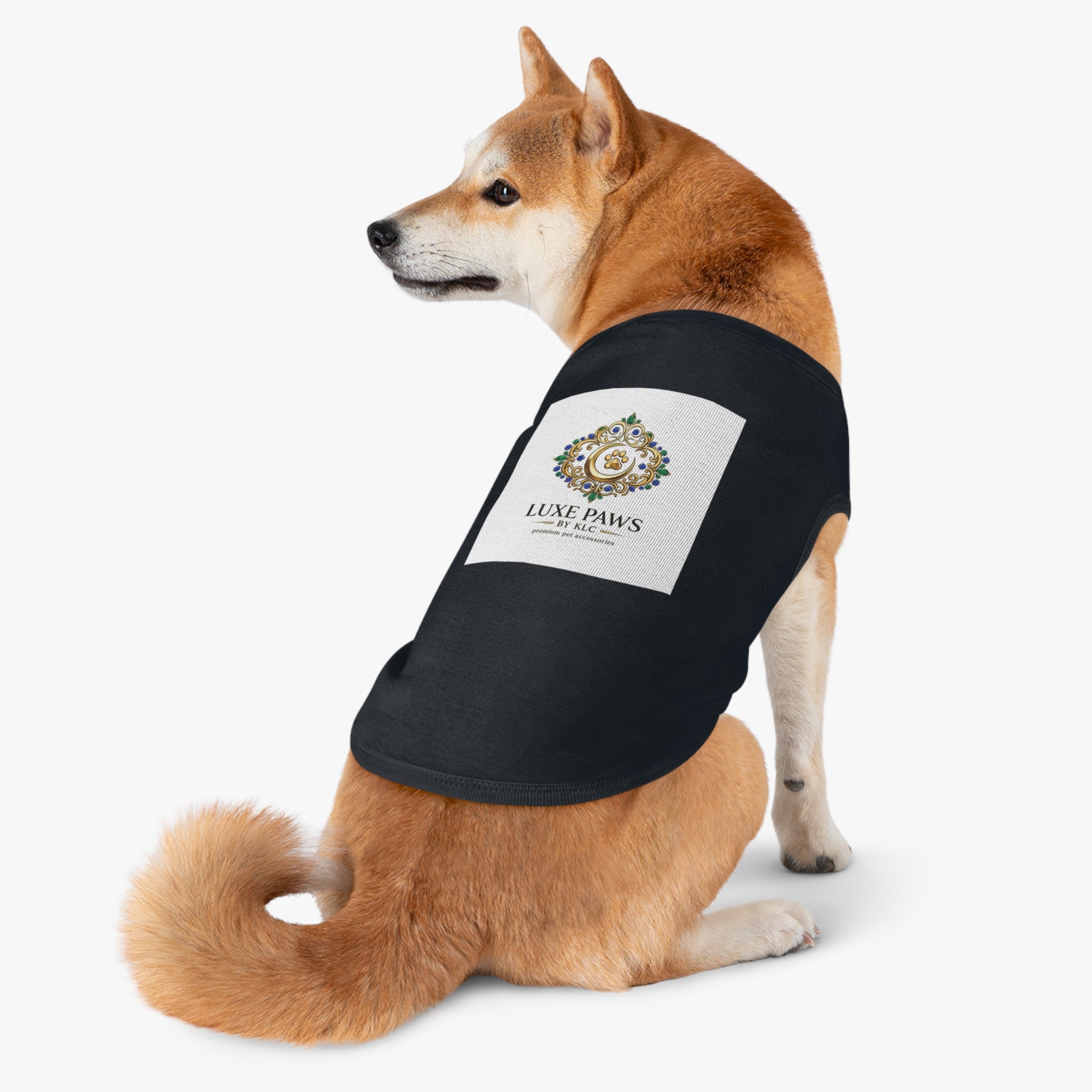 Luxe Paws Pet Tank Top — Ornate Paw Logo Dog Tee