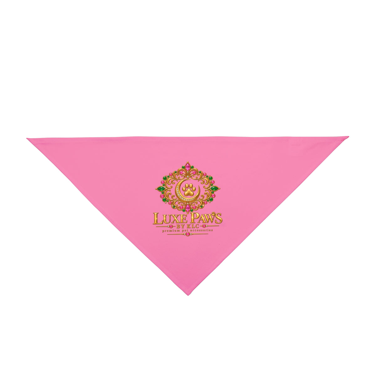 Luxe Paws Pink Pet Bandana — Luxury Paw Print Dog & Cat Accessory