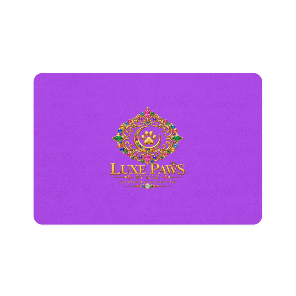 Luxe Paws Pet Food Mat (12x18) — Purple Elegant Non-Slip Feeding Placemat