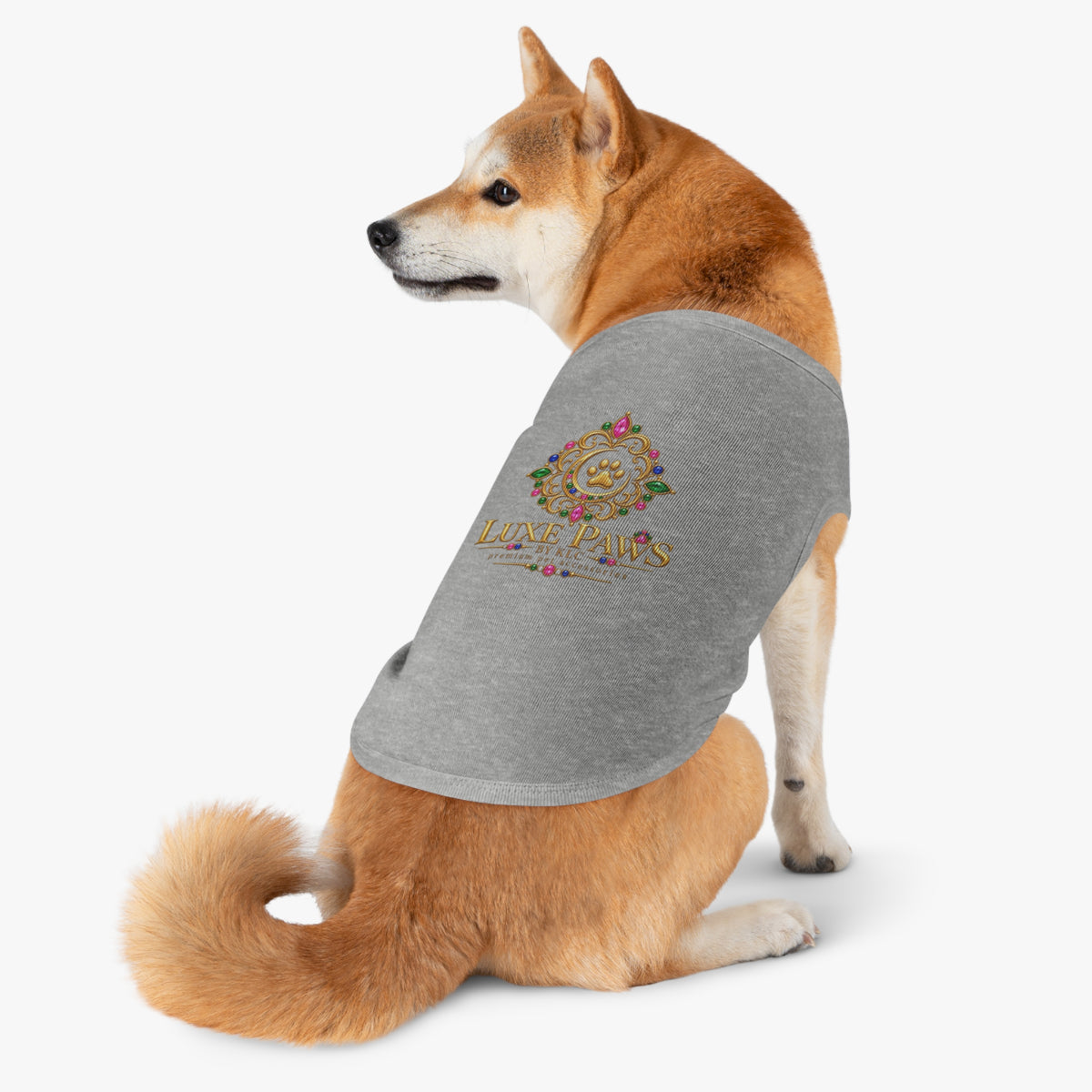 Luxury Paws Pet Tank Top — Luxe Paws Gemmed Logo Dog Shirt