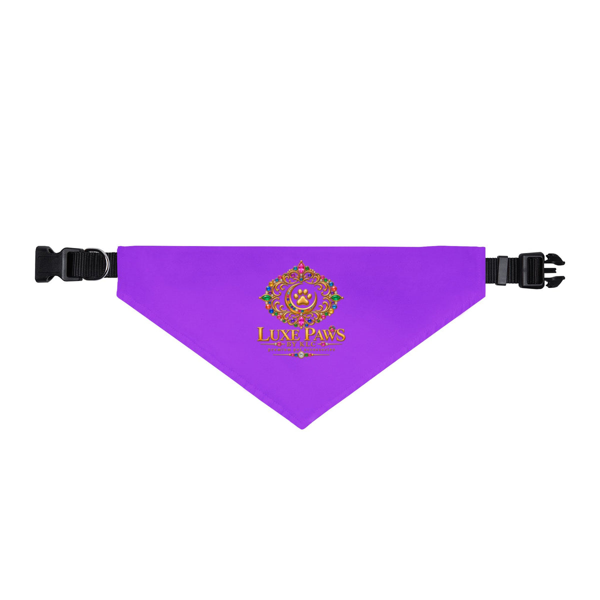 Clip-On Pet Bandana — Royal Purple 'Loyal Paws' Dog Collar Accessory