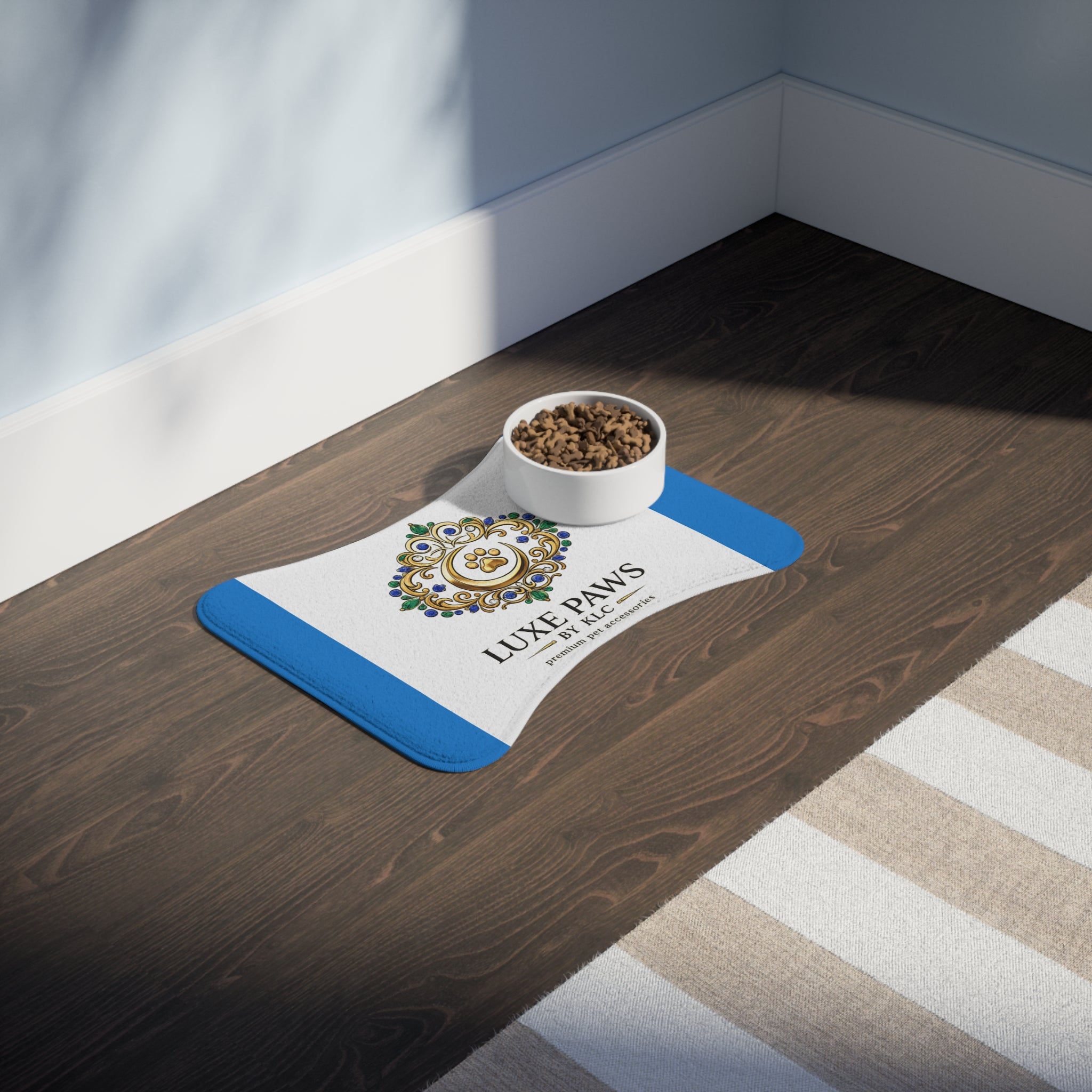 Luxe Paws Pet Feeding Mat — Decorative Non-Slip Placemat for Dog & Cat Bowls