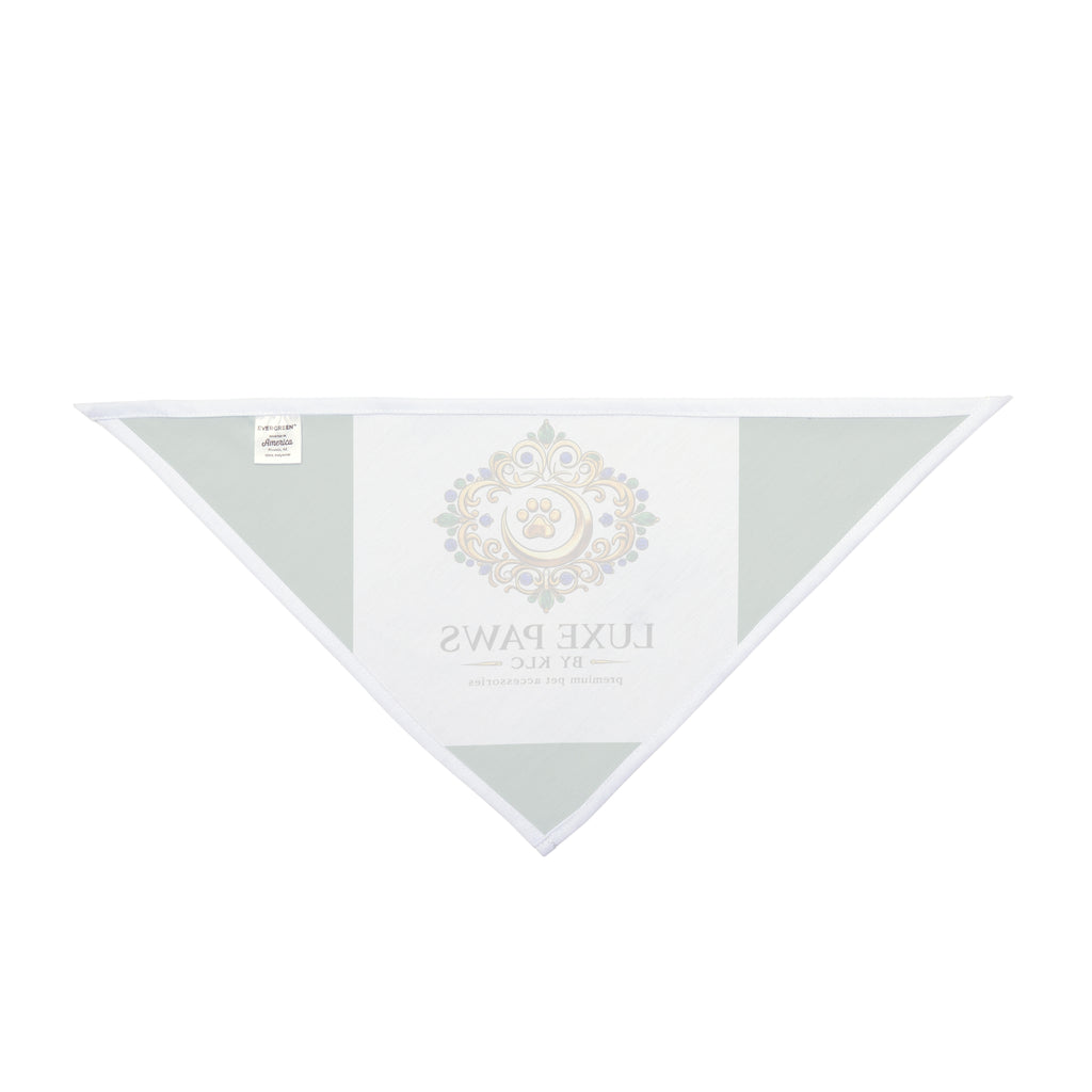 Luxe Paws Green Pet Bandana — Regal Pawprint Logo Dog & Cat Scarf