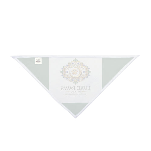 Luxe Paws Green Pet Bandana — Regal Pawprint Logo Dog & Cat Scarf