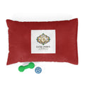 Luxe Paws Plush Pet Bed — Soft Red Dog & Cat Cushion with Logo