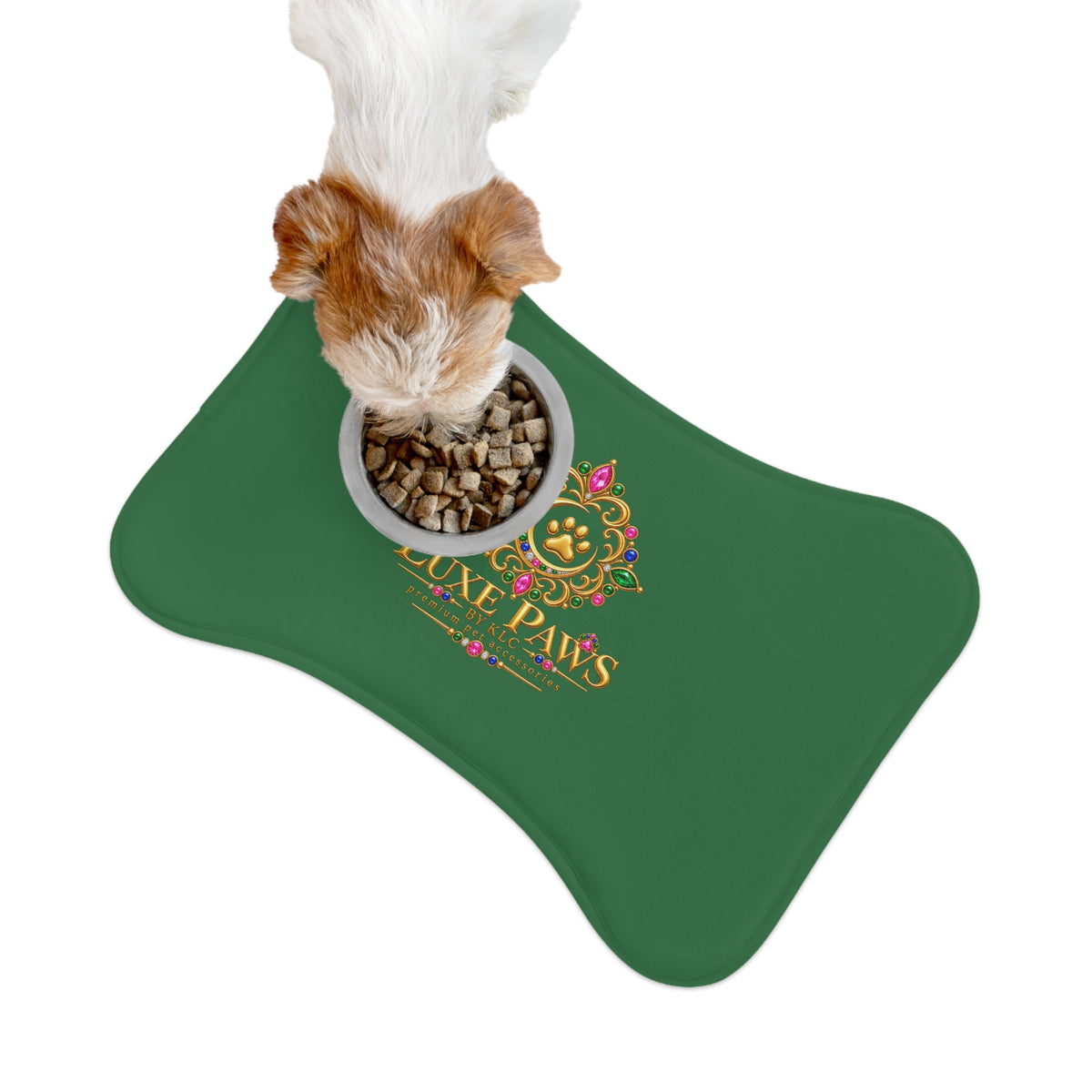Luxe Paws Green Pet Feeding Mat — Non-Slip, Waterproof Bowl Placemat