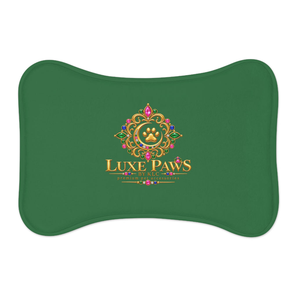 Luxe Paws Green Pet Feeding Mat — Non-Slip, Waterproof Bowl Placemat