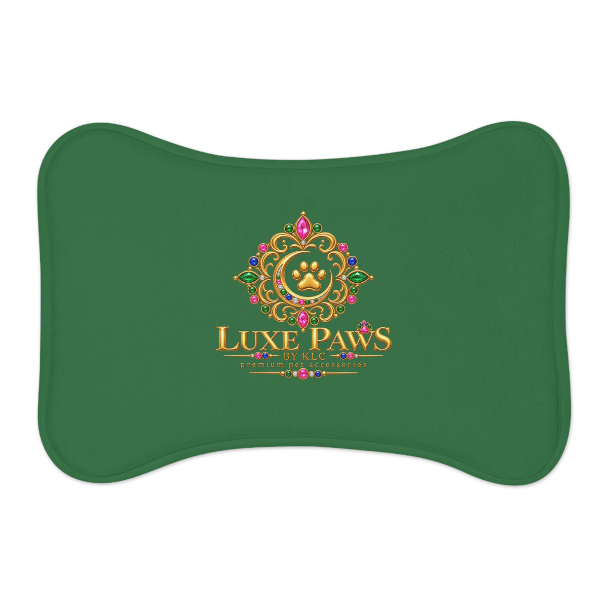 Luxe Paws Green Pet Feeding Mat — Non-Slip, Waterproof Bowl Placemat