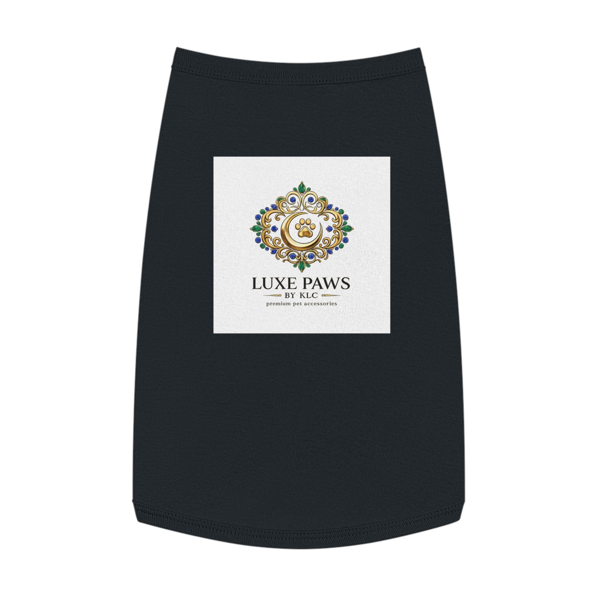Luxe Paws Pet Tank Top — Ornate Paw Logo Dog Tee