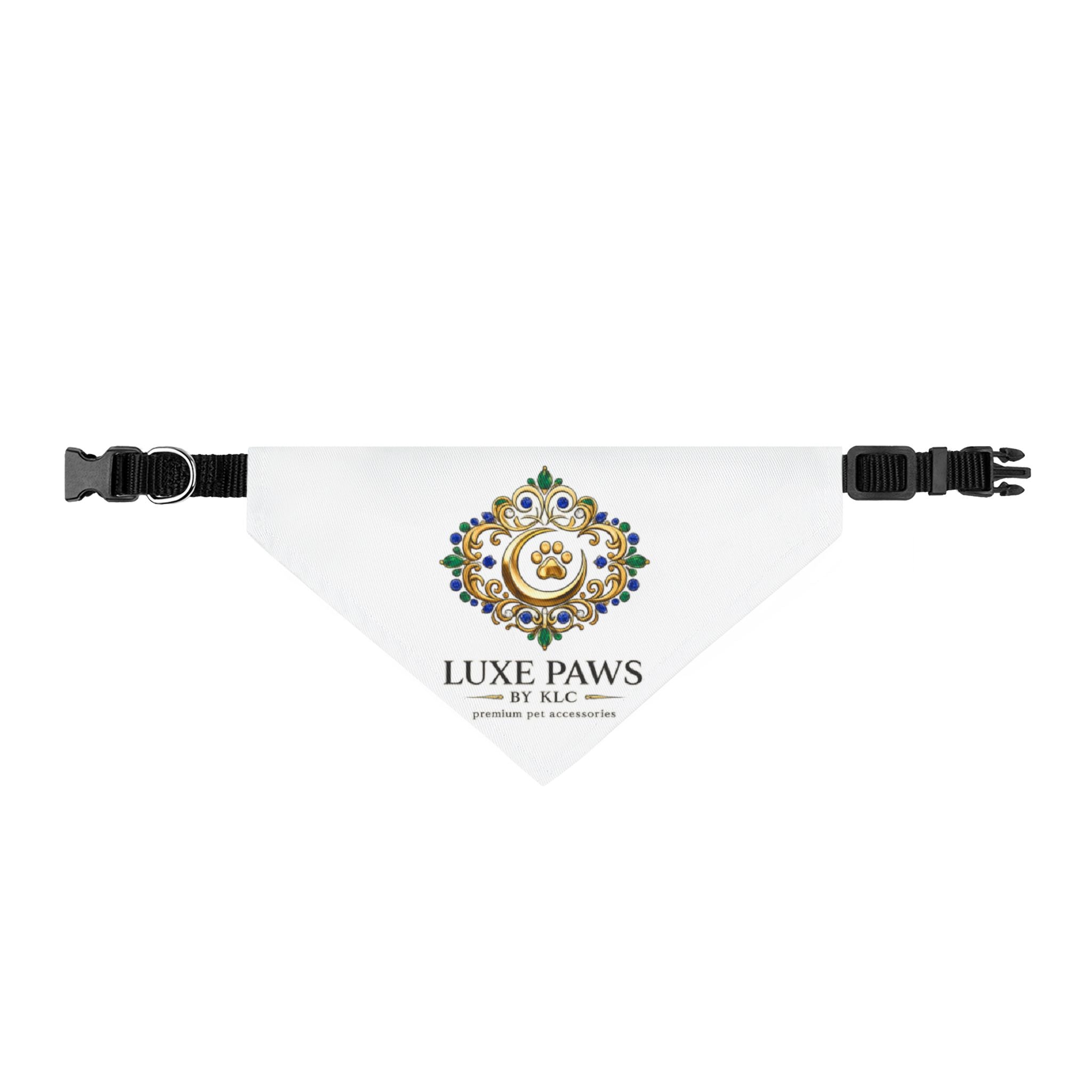 Luxe Paws Clip-On Pet Bandana Logo Designer Dog & Cat Accessory