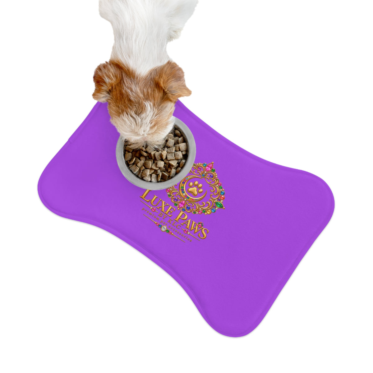 Luxe Paws Purple Pet Feeding Mat — Non-Slip Spill-Resistant Bowl Placemat