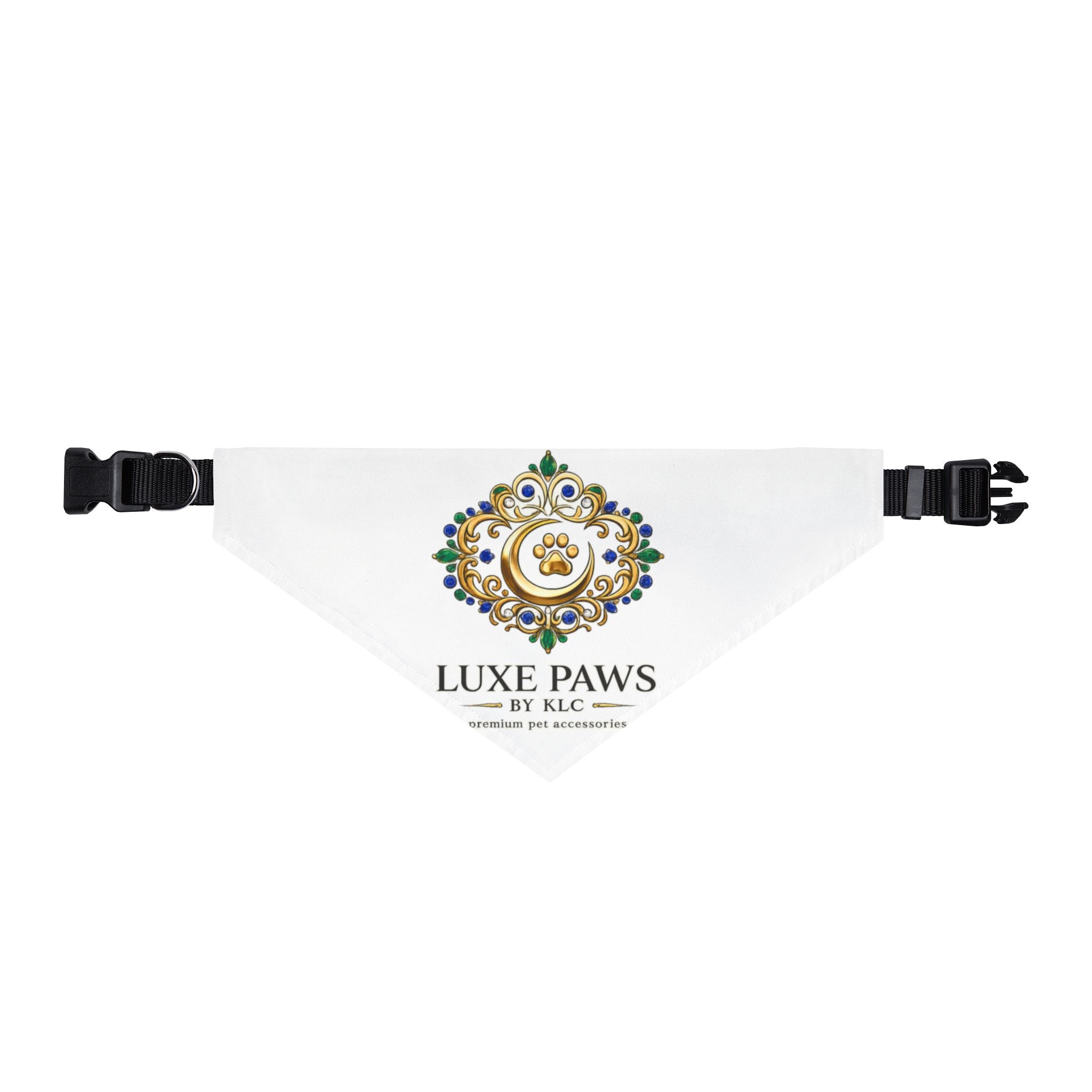 Luxe Paws Clip-On Pet Bandana Logo Designer Dog & Cat Accessory