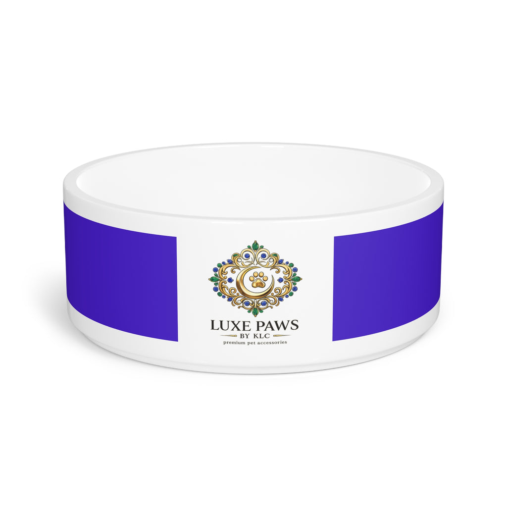 Luxe Paws Ceramic Pet Bowl — Elegant Royal Blue Dog & Cat Dish
