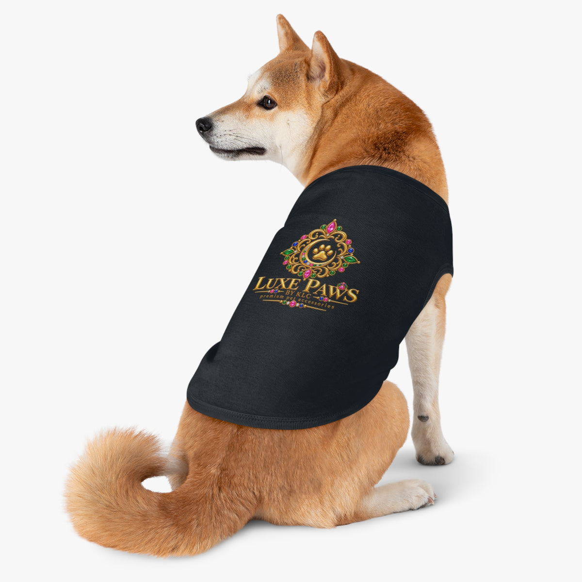 Luxury Paws Pet Tank Top — Luxe Paws Gemmed Logo Dog Shirt