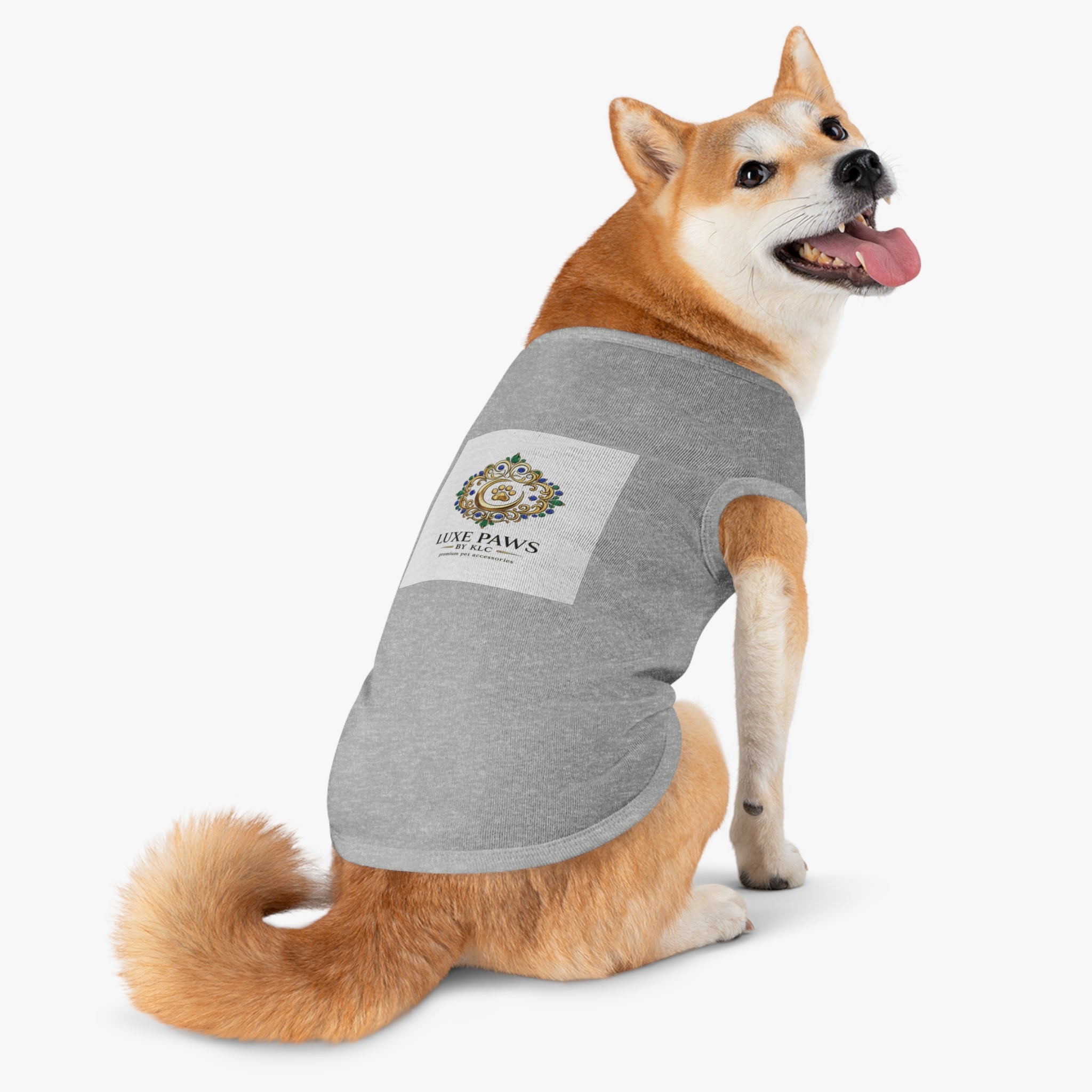 Luxe Paws Pet Tank Top — Ornate Paw Logo Dog Tee