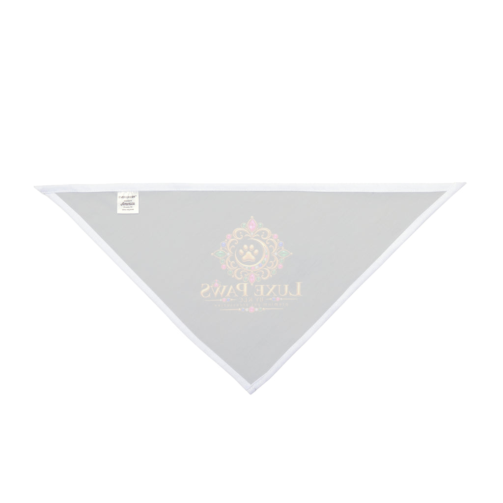Luxurious 'Luxe Paws' Black Pet Bandana — Regal Pawprint Logo for Dogs & Cats