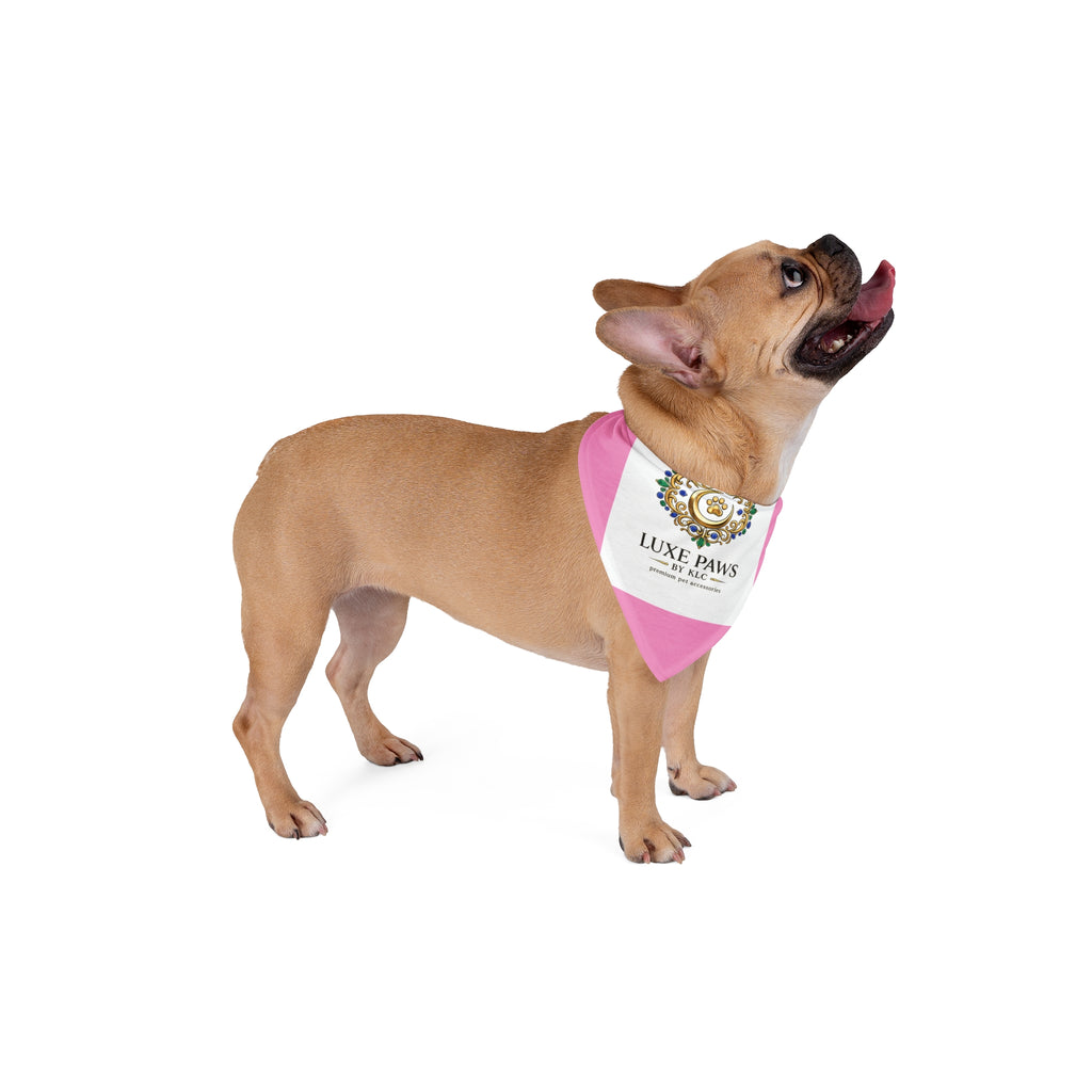 Luxe Paws Pink Pet Bandana — Luxury Paw Print Dog & Cat Accessory