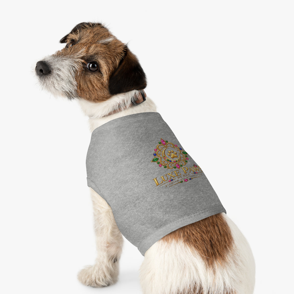 Luxury Paws Pet Tank Top — Luxe Paws Gemmed Logo Dog Shirt