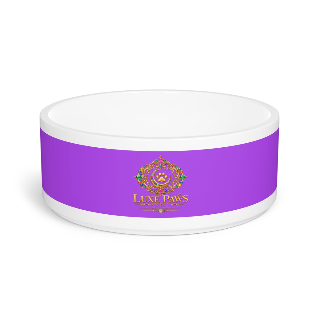 Luxe Paws Purple Pet Bowl — Decorative Ceramic Dog & Cat Bowl