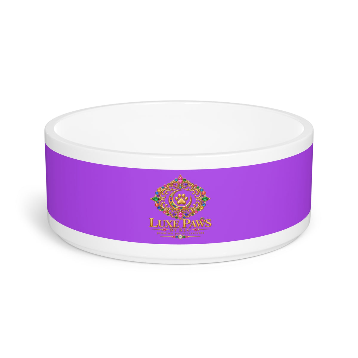 Luxe Paws Purple Pet Bowl — Decorative Ceramic Dog & Cat Bowl