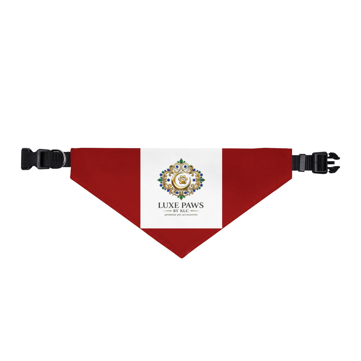 Luxe Paws Clip-On Pet Bandana – Red Collar Scarf with ‘Luxe Paws’ Logo