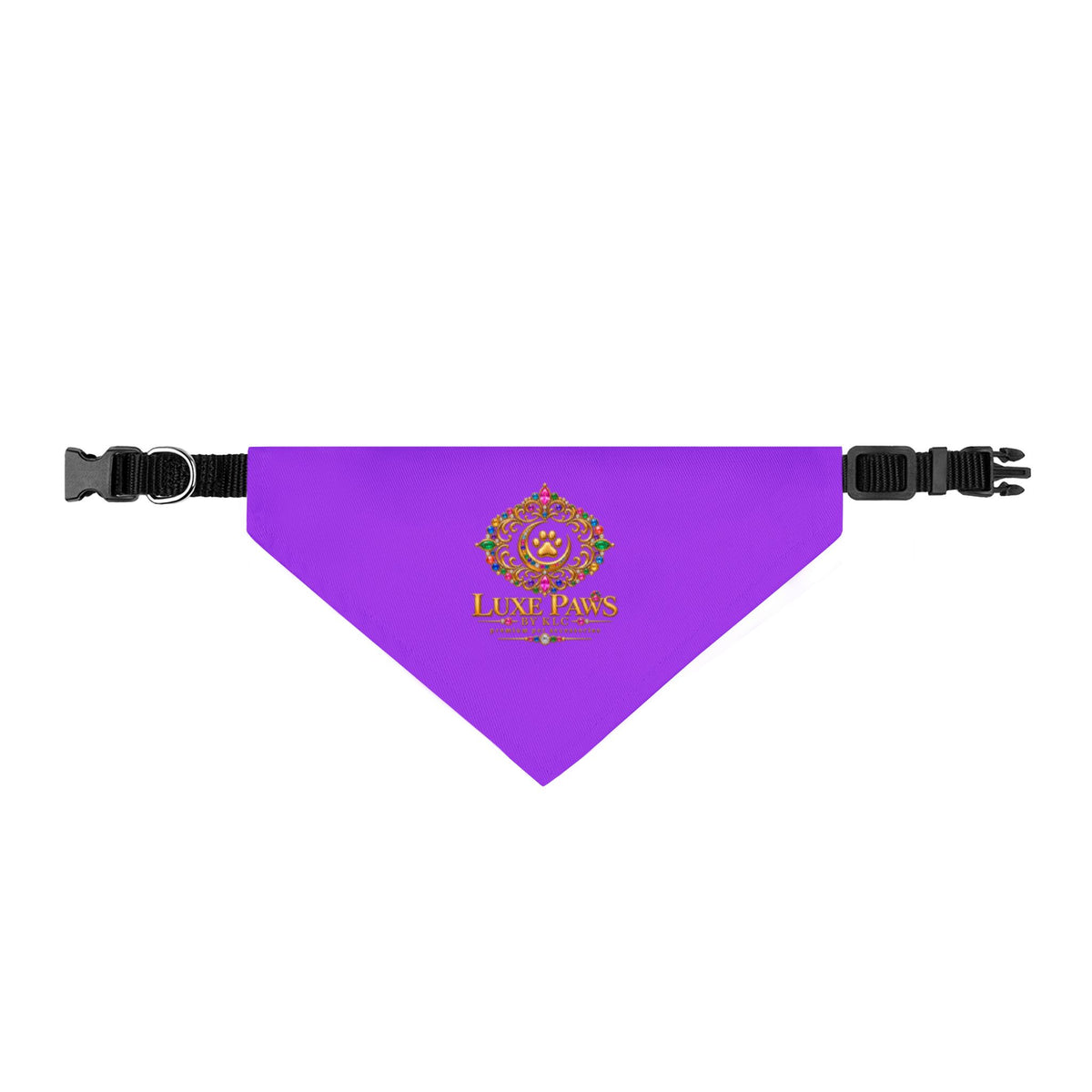 Clip-On Pet Bandana — Royal Purple 'Loyal Paws' Dog Collar Accessory