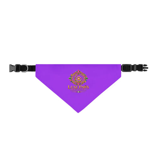 Clip-On Pet Bandana — Royal Purple 'Loyal Paws' Dog Collar Accessory