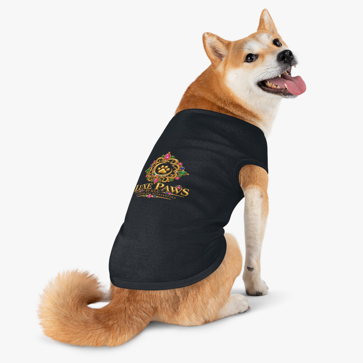 Luxury Paws Pet Tank Top — Luxe Paws Gemmed Logo Dog Shirt
