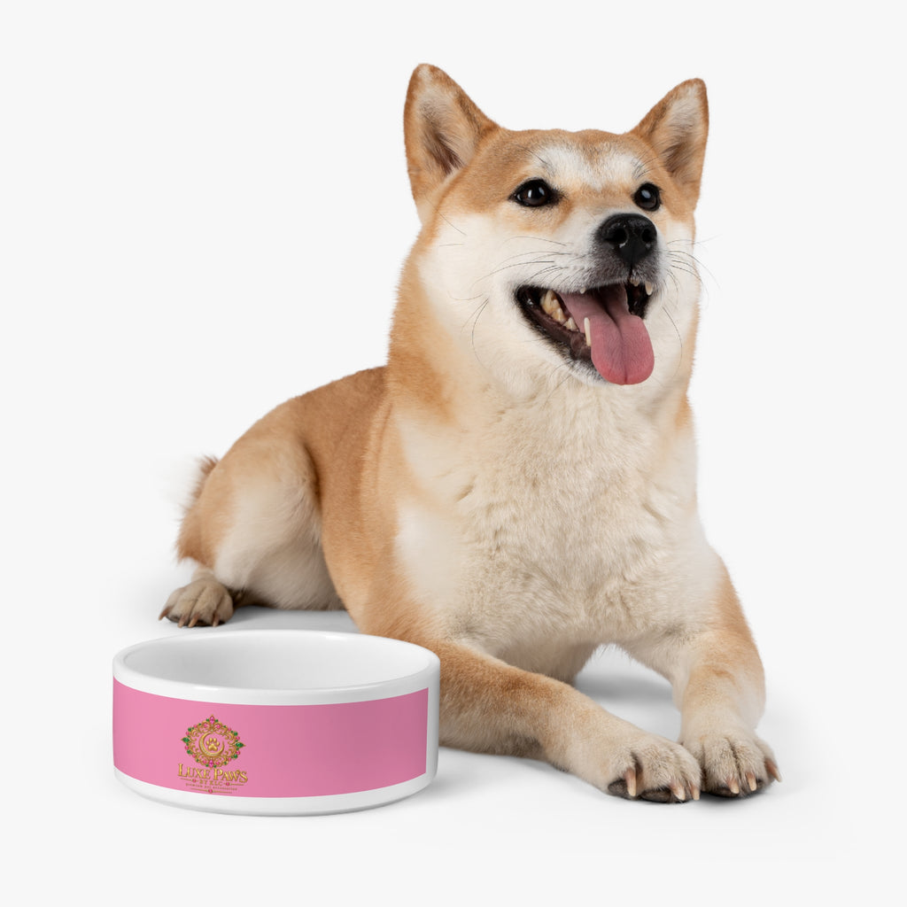 Luxe Paws Ceramic Pet Bowl — Pink Designer Dog & Cat Feeding Dish