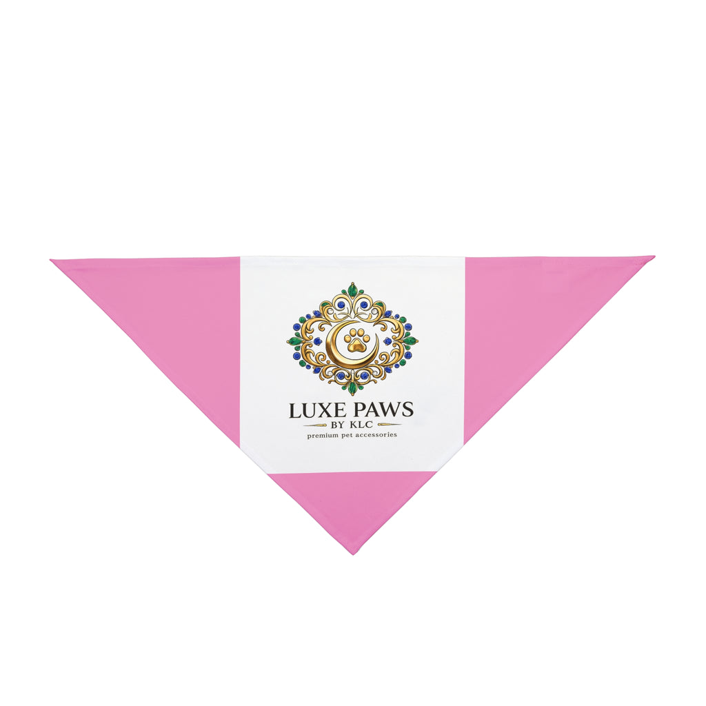 Luxe Paws Pink Pet Bandana — Luxury Paw Print Dog & Cat Accessory