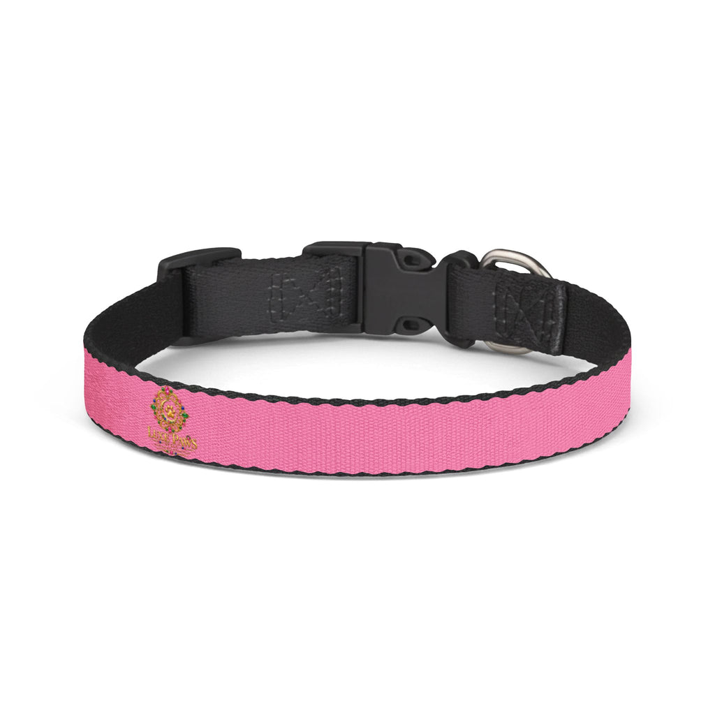 Pink Clip-On Pet Collar — Cute Pawprint Dog Collar for Small Dogs & Puppies