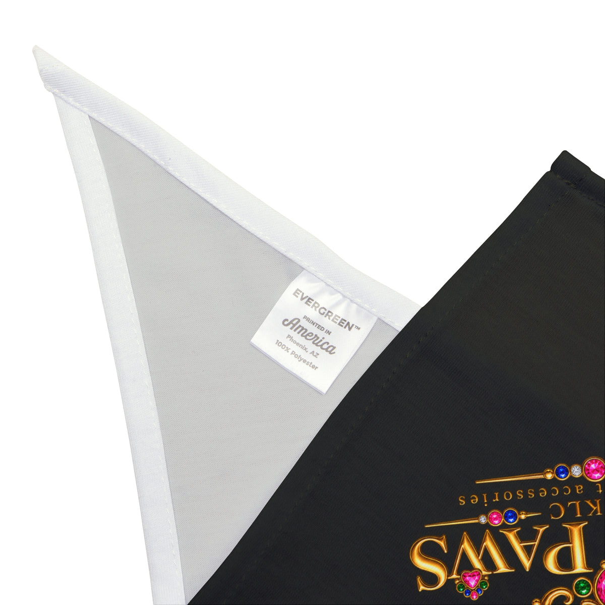 Luxurious 'Luxe Paws' Black Pet Bandana — Regal Pawprint Logo for Dogs & Cats