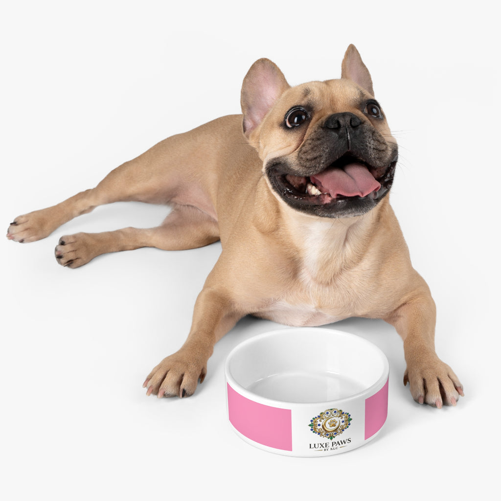 Luxe Paws Ceramic Pet Bowl — Pink Designer Dog & Cat Feeding Dish