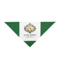 Luxe Paws Green Pet Bandana — Regal Pawprint Logo Dog & Cat Scarf